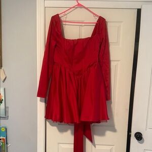 House of CB Vibrant Red Long Sleeve Dress